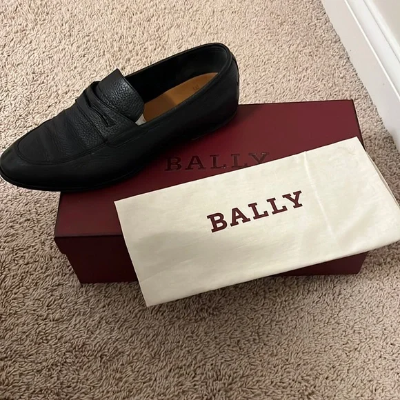 Bally black deer grained shoes Men main image 3